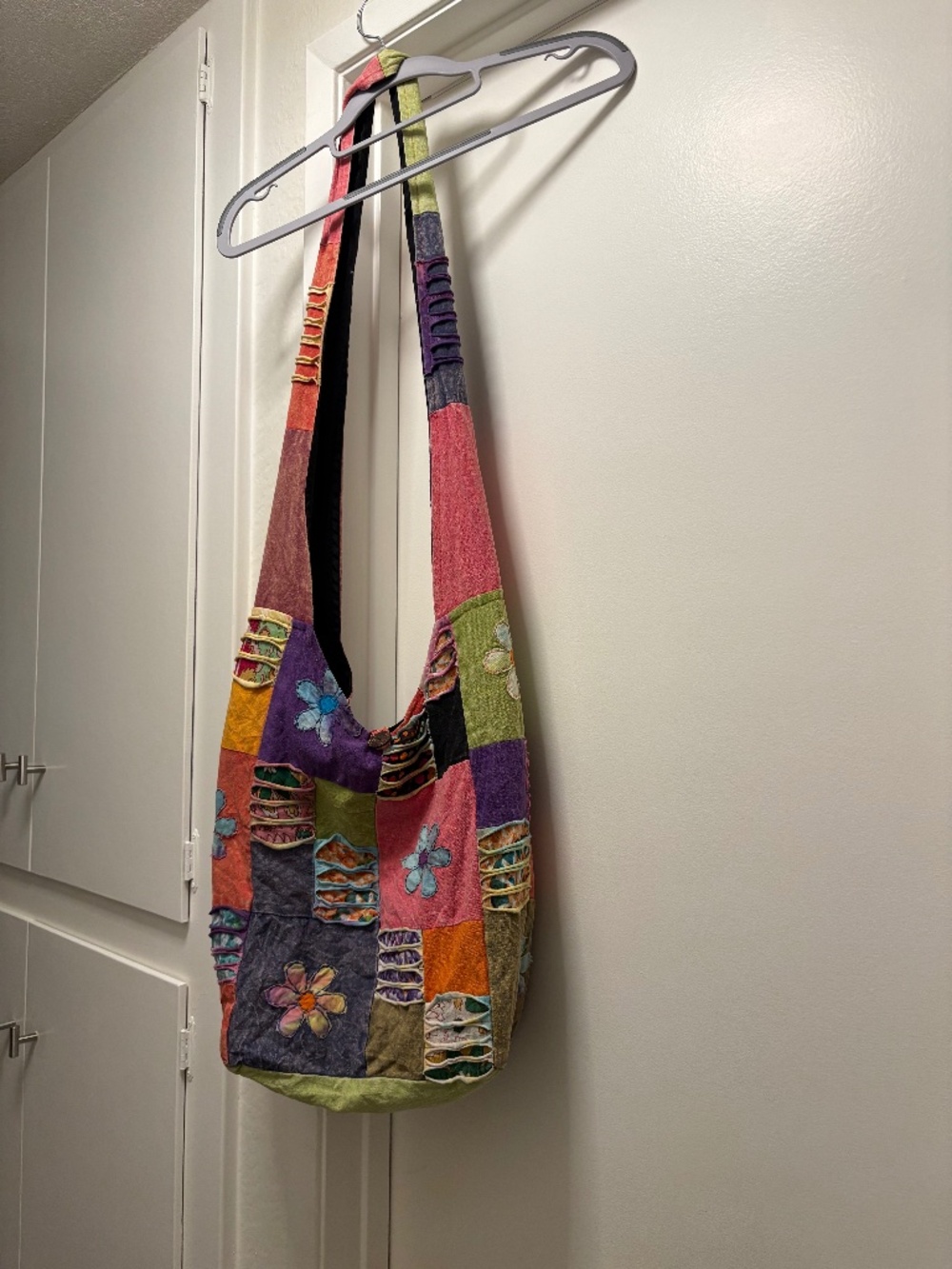 Boho hippie floral embroidered sling bag